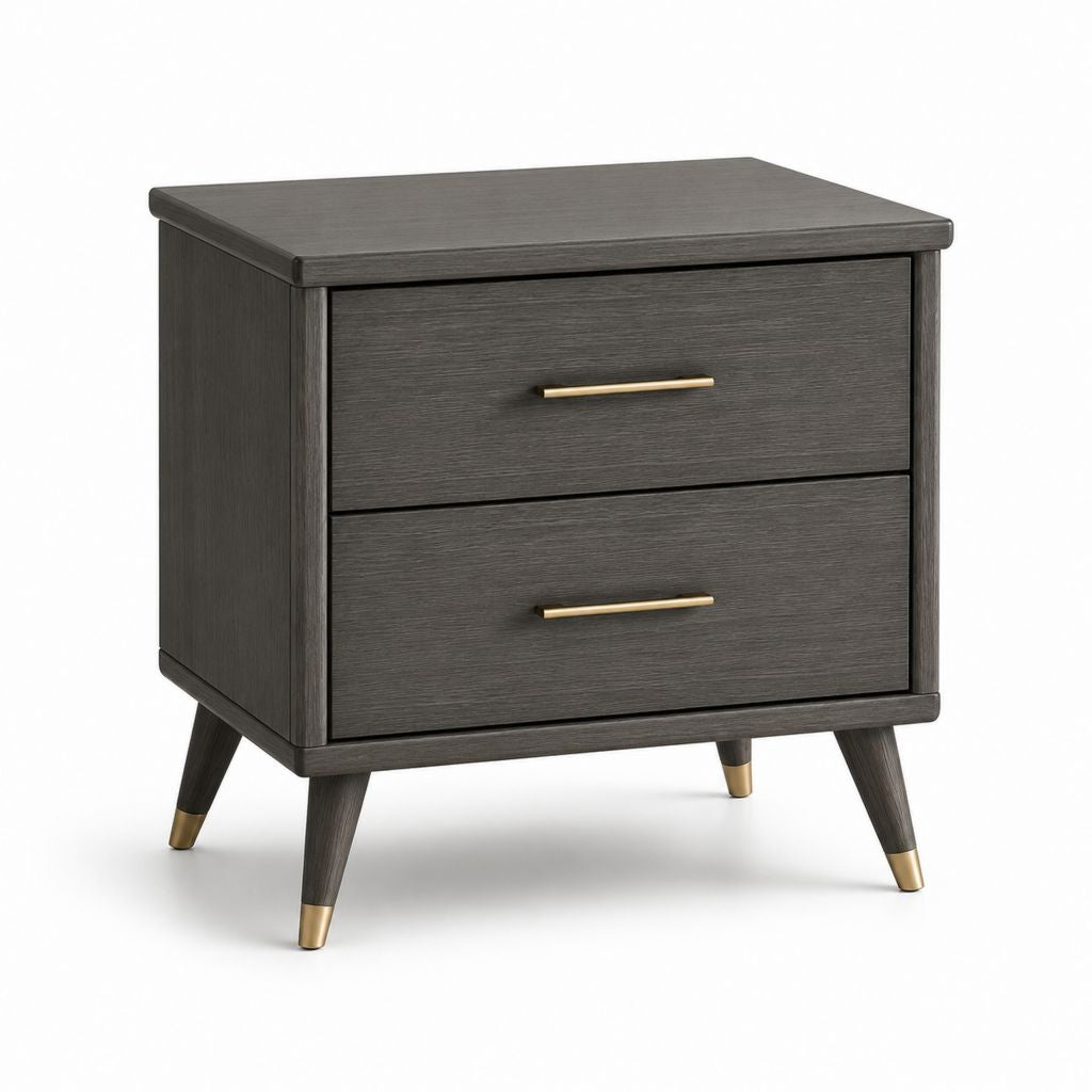Comodino 2 cassetti grigio antracite in MDF 55 x 40 x 60 cm