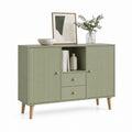 Credenza da sala da pranzo rettangolare verde salvia in MDF 140 x 40 x 85 cm