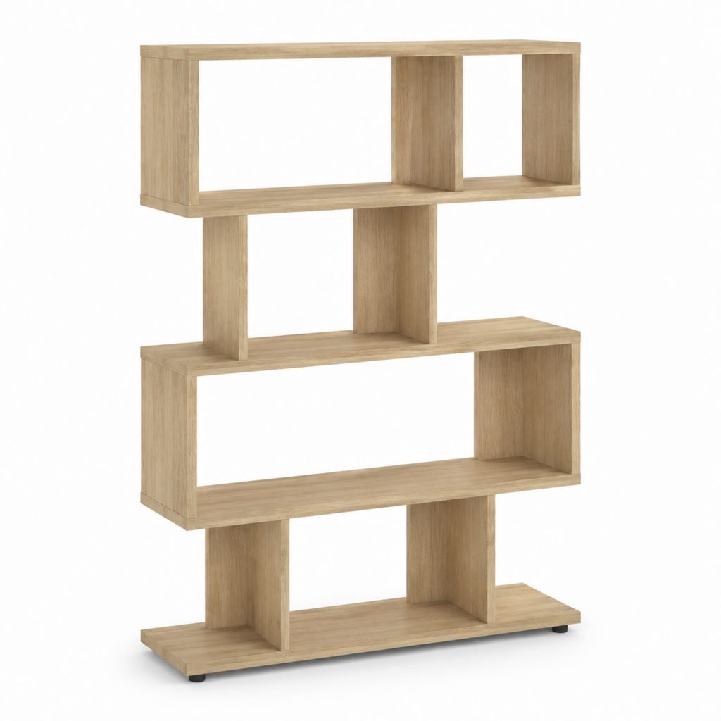 Libreria a giorno rovere chiaro in pannello truciolare 80 x 24 x 160 cm
