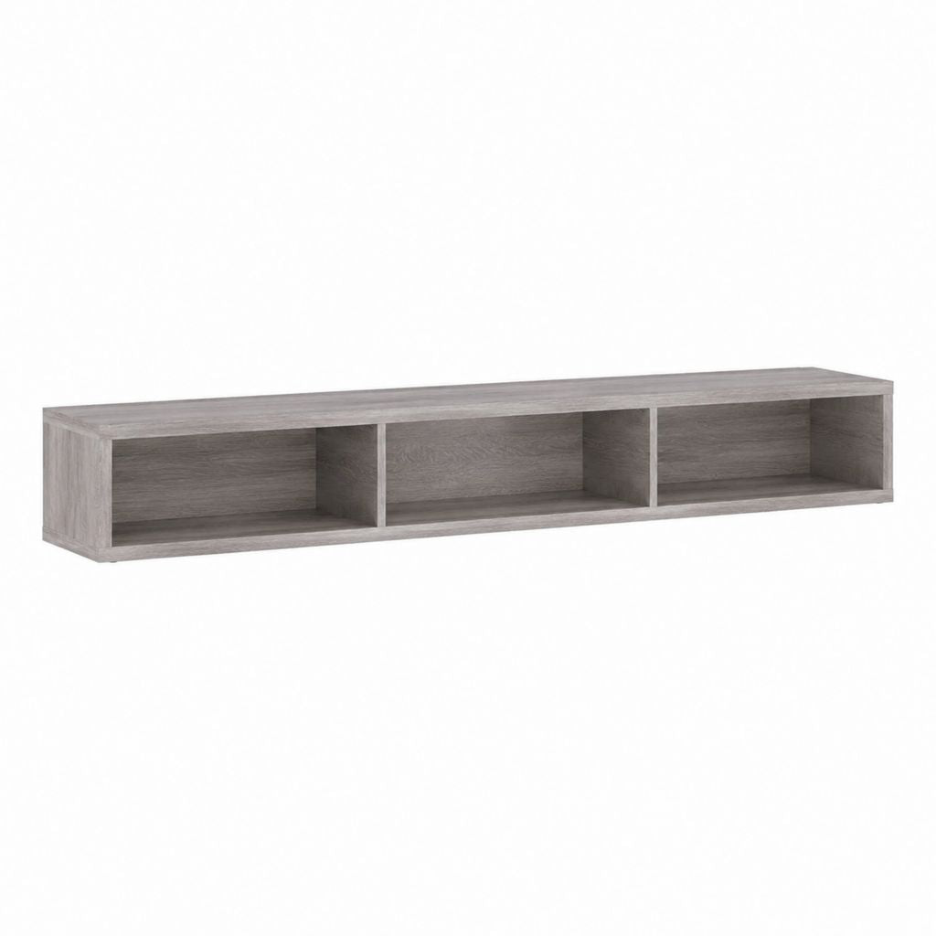 Mensola da parete a 3 vani grigio rovere in pannello truciolare rettangolare 120 x 25 x 30 cm