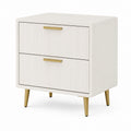 Comodino a 2 cassetti bianco in MDF 50 x 40 x 55 cm