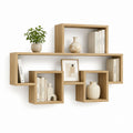 Set di 5 mensole da parete in MDF rovere chiaro 100 x 20 x 70 cm