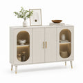 Credenza da sala da pranzo bianca in MDF con vetro temperato 120 x 40 x 85 cm