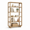Libreria a giorno 5 ripiani in rovere naturale rettangolare 80 x 35 x 180 cm