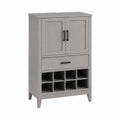 Credenza da sala da pranzo grigio rovere in pannello truciolare 80 x 40 x 120 cm con 2 ante cassetto e 6 vani