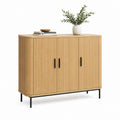 Credenza 3 Ante Rettangolare Rovere Naturale in MDF 120 x 40 x 85 cm